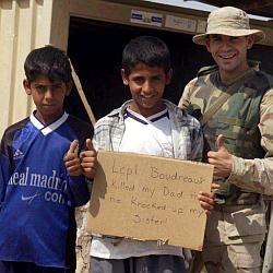 Ted Boudreaux with his sign