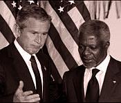 George W. Bush and Kofi Annan