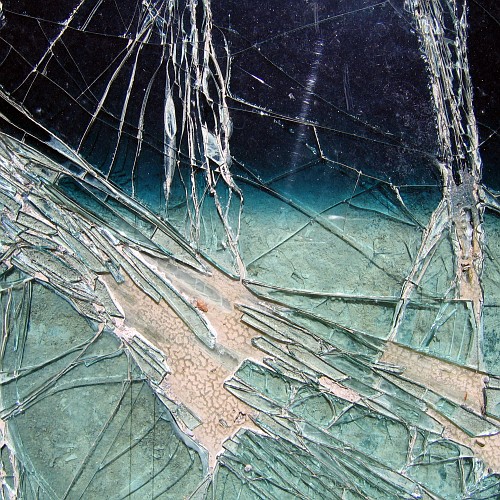 Broken windshield above Rezko Auto and Truck Center, Rock Springs, WY, 6/18/2007